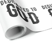 DEDICATED TO GOD  COOL BLACK TEKST CADEAUPAPIER (Rol Hoek)