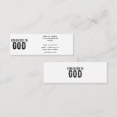 DEDICATED TO GOD  COOL BLACK TEKST CONTACTKAARTJE (Voorkant / Achterkant)