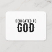 DEDICATED TO GOD  COOL BLACK TEKST CONTACTKAARTJE (Achterkant)
