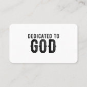 DEDICATED TO GOD  COOL BLACK TEKST CONTACTKAARTJE (Achterkant)
