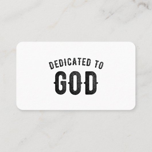 DEDICATED TO GOD COOL  BLACK TEKST CONTACTKAARTJE (Achterkant)