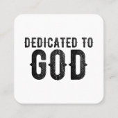 DEDICATED TO GOD  COOL BLACK TEKST CONTACTKAARTJE (Achterkant)
