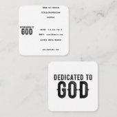 DEDICATED TO GOD  COOL BLACK TEKST CONTACTKAARTJE (Voorkant / Achterkant)