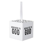 DEDICATED TO GOD COOL BLACK TEKST DECORATIE (Achter hoekig)
