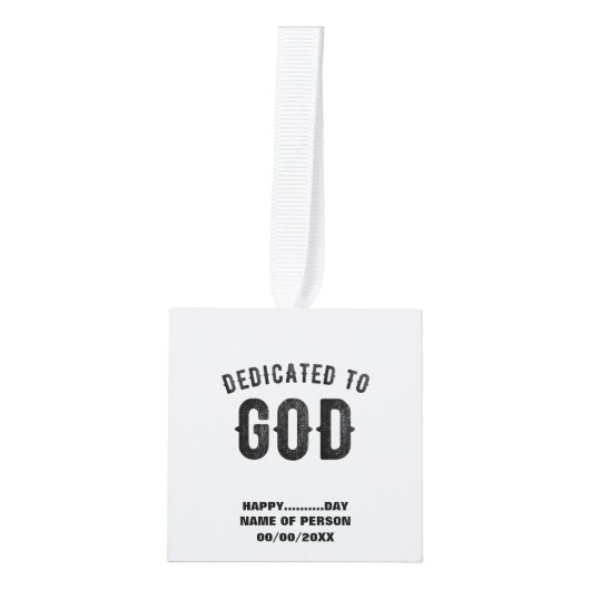 DEDICATED TO GOD COOL  BLACK TEKST DECORATIE (Voorkant)