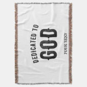 DEDICATED TO GOD COOL BLACK TEKST DEKEN (Voorkant Verticaal)