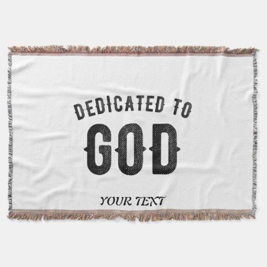 DEDICATED TO GOD COOL BLACK TEKST DEKEN (Voorkant)
