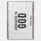 DEDICATED TO GOD COOL BLACK TEKST DEKEN (Voorkant Verticaal)