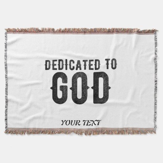 DEDICATED TO GOD COOL BLACK TEKST DEKEN (Voorkant)