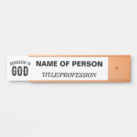 DEDICATED TO GOD COOL  BLACK TEKST DEURBORDJE (Voorkant)