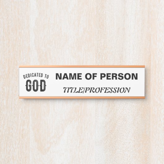 DEDICATED TO GOD COOL  BLACK TEKST DEURBORDJE (Voorkant)