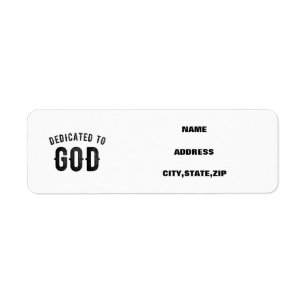 DEDICATED TO GOD COOL  BLACK TEKST ETIKET