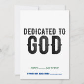 DEDICATED TO GOD  COOL BLACK TEKST FEESTDAGENKAART (Voorkant)