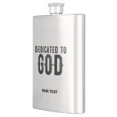 DEDICATED TO GOD COOL BLACK TEKST FLACON (Links)