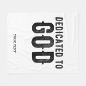 DEDICATED TO GOD COOL BLACK TEKST FLEECE DEKEN (Voorkant (Horizontaal))