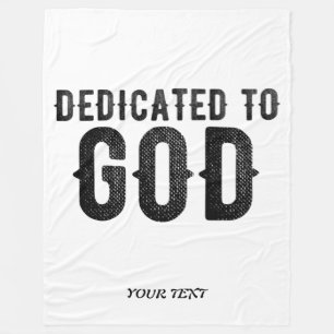 DEDICATED TO GOD COOL BLACK TEKST FLEECE DEKEN