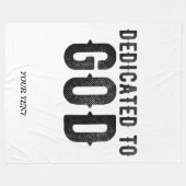 DEDICATED TO GOD COOL BLACK TEKST FLEECE DEKEN (Voorkant (Horizontaal))