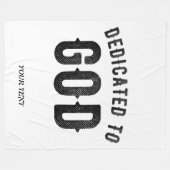 DEDICATED TO GOD COOL BLACK TEKST FLEECE DEKEN (Voorkant (Horizontaal))