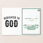 DEDICATED TO GOD COOL  BLACK TEKST FOLIE KAARTEN (Binnen)