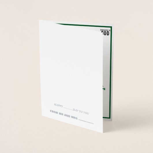 DEDICATED TO GOD  COOL BLACK TEKST FOLIE KAARTEN (Voorkant)