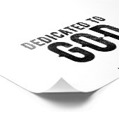 DEDICATED TO GOD  COOL BLACK TEKST FOTO AFDRUK (Hoek)