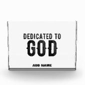 DEDICATED TO GOD  COOL BLACK TEKST FOTOBLOKKEN (Voorkant)