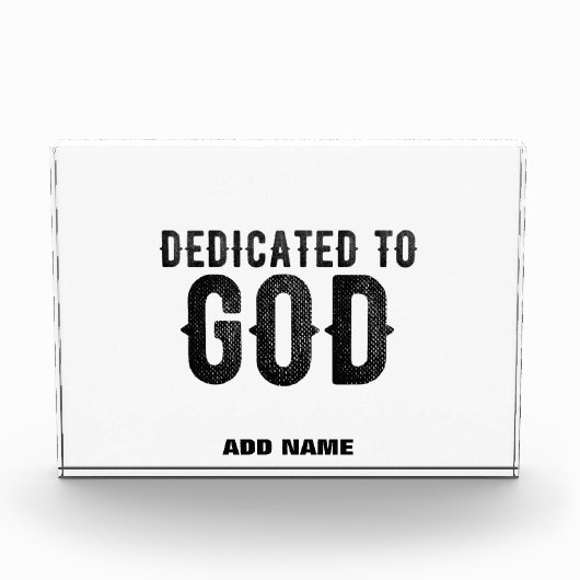 DEDICATED TO GOD COOL BLACK TEKST FOTOBLOKKEN (Voorkant)