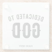 DEDICATED TO GOD COOL BLACK TEKST GLAZEN ONDERZETTER (Achterkant)