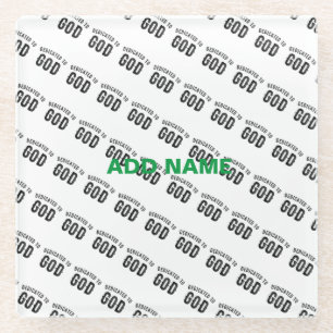 DEDICATED TO GOD COOL BLACK TEKST GLAZEN ONDERZETTER
