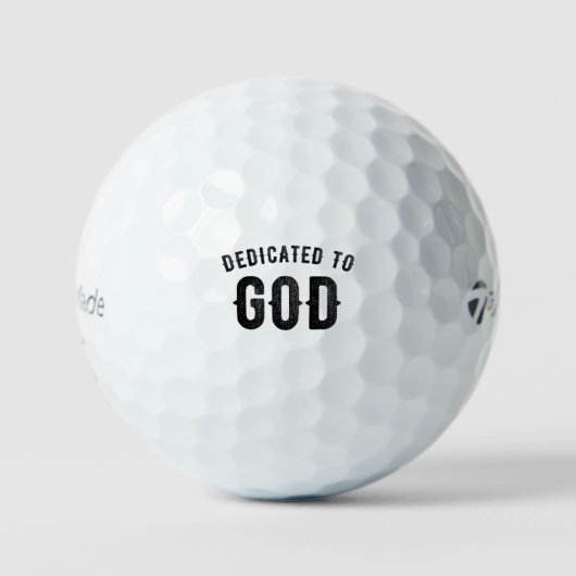 DEDICATED TO GOD COOL  BLACK TEKST GOLFBALLEN (Voorkant)