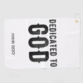 DEDICATED TO GOD  COOL BLACK TEKST GOLFHANDDOEK (Horizontaal)
