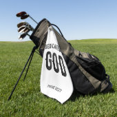 DEDICATED TO GOD COOL  BLACK TEKST GOLFHANDDOEK (Groen)