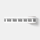 DEDICATED TO GOD COOL BLACK TEKST GROSGRAIN LINT (Voorkant)