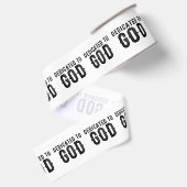 DEDICATED TO GOD COOL BLACK TEKST GROSGRAIN LINT (Achterkant)