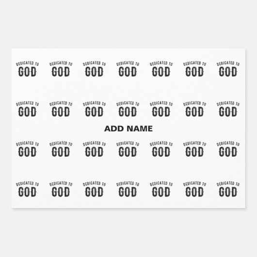 DEDICATED TO GOD COOL BLACK TEKST INPAKPAPIER VEL (Voorkant 3)