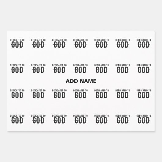 DEDICATED TO GOD  COOL BLACK TEKST INPAKPAPIER VEL (Voorkant 3)