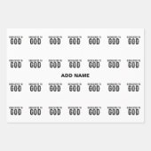 DEDICATED TO GOD  COOL BLACK TEKST INPAKPAPIER VEL (Voorkant)