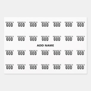 DEDICATED TO GOD  COOL BLACK TEKST INPAKPAPIER VEL