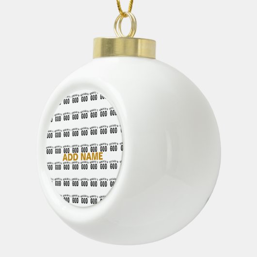 DEDICATED TO GOD COOL  BLACK TEKST KERAMISCHE BAL ORNAMENT (Rechts)