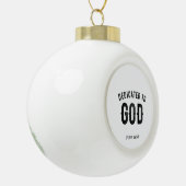 DEDICATED TO GOD COOL  BLACK TEKST KERAMISCHE BAL ORNAMENT (Links)