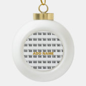 DEDICATED TO GOD  COOL BLACK TEKST KERAMISCHE BAL ORNAMENT (Voorkant)