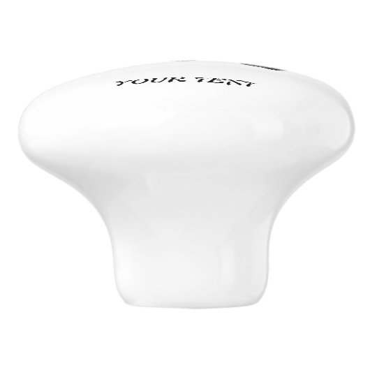 DEDICATED TO GOD COOL  BLACK TEKST KERAMISCHE KNOP (Zijkant)