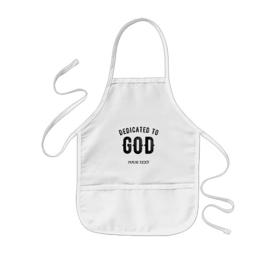 DEDICATED TO GOD COOL  BLACK TEKST KINDER SCHORT (Voorkant)