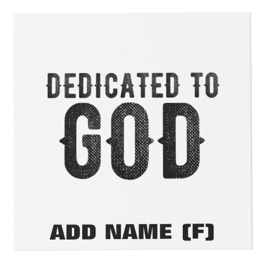 DEDICATED TO GOD  COOL BLACK TEKST KUBUS (Voorkant)