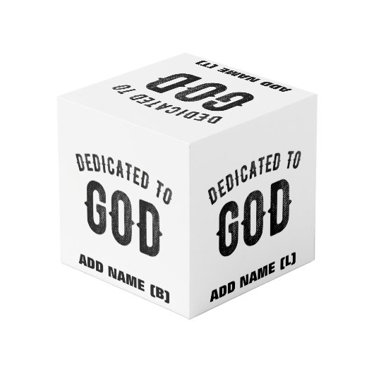 DEDICATED TO GOD COOL  BLACK TEKST KUBUS (Achter hoekig)
