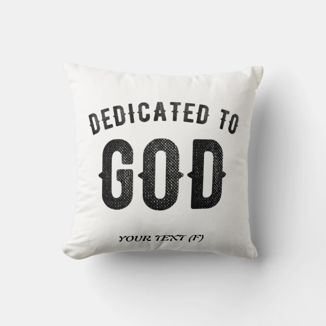 DEDICATED TO GOD COOL  BLACK TEKST KUSSEN (Voorkant)
