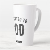 DEDICATED TO GOD COOL  BLACK TEKST LATTE MOK (Rechterhoek)