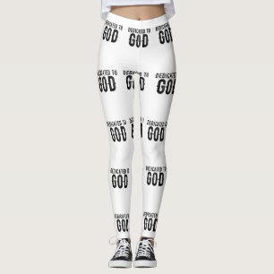 DEDICATED TO GOD  COOL BLACK TEKST LEGGINGS