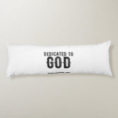 DEDICATED TO GOD COOL BLACK TEKST LICHAAMSKUSSEN (Achterkant)