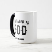 DEDICATED TO GOD COOL  BLACK TEKST MAGISCHE MOK (Voorkant links)